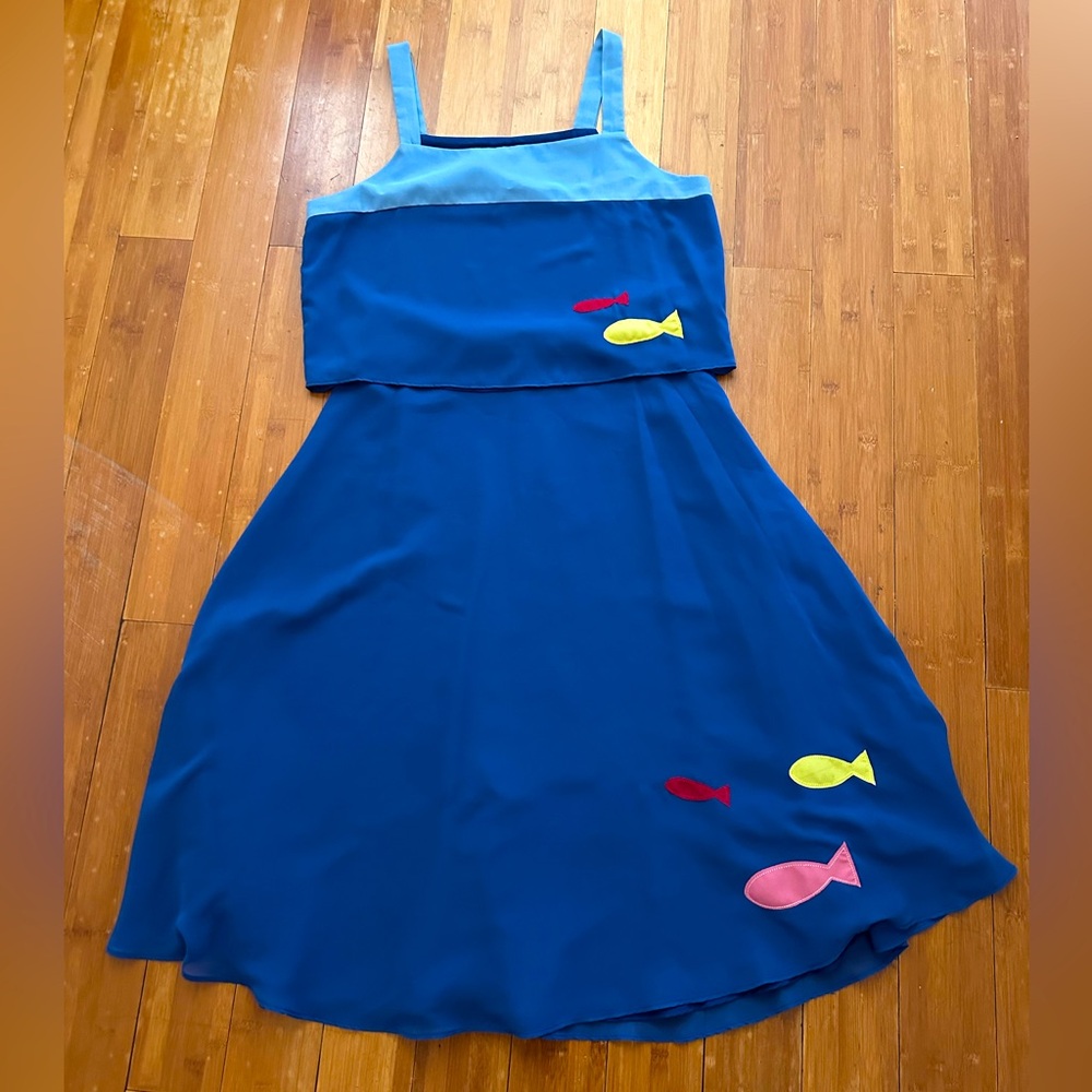 STAUD Ocean Blue Fish Skirt Top Set Size Large